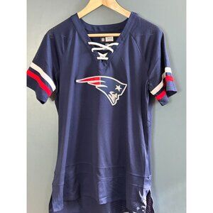 NEW New England Patriots Womens Navy Lace-Up NFL Team Apparel Jersey